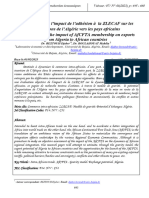 Etude Ex Ante de L'impact de La ZLECAF Sur Les Exportations de L'algérie Vers Les Pays Africains