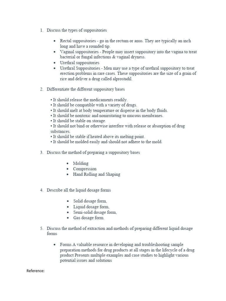 Suppository Types, Bases, and Preparation | PDF | Topical Medication ...