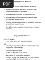 Respiration in Animals
