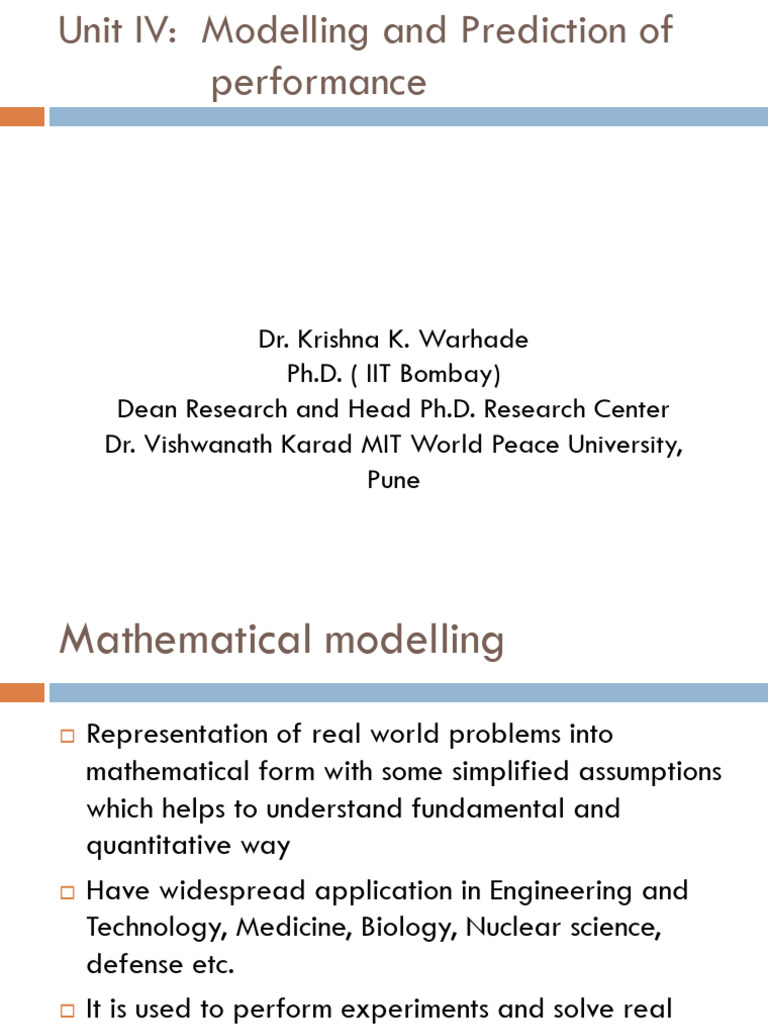 Unit IV Modelling and Prediction of Performance | Download Free PDF ...