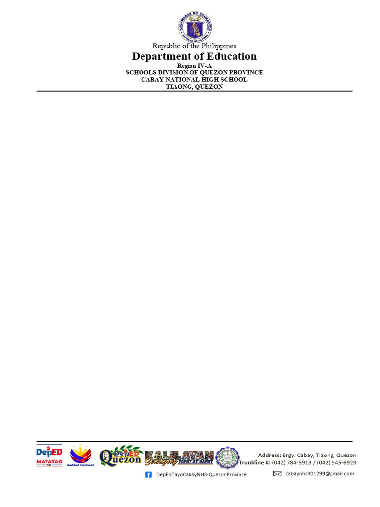 Cabay National High School Letterhead | PDF