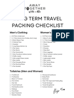 Long Term Travel Packing Checklist