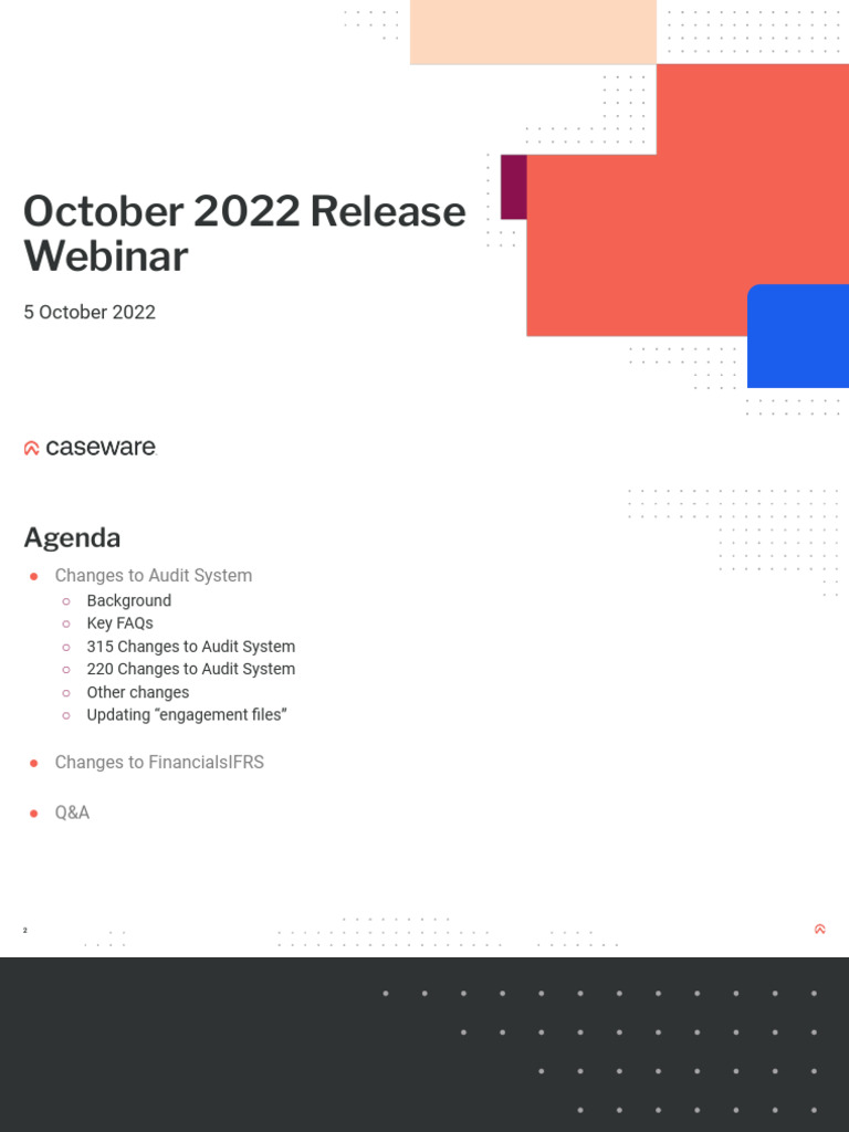 Audit System Update Webinar | PDF | Audit | Risk