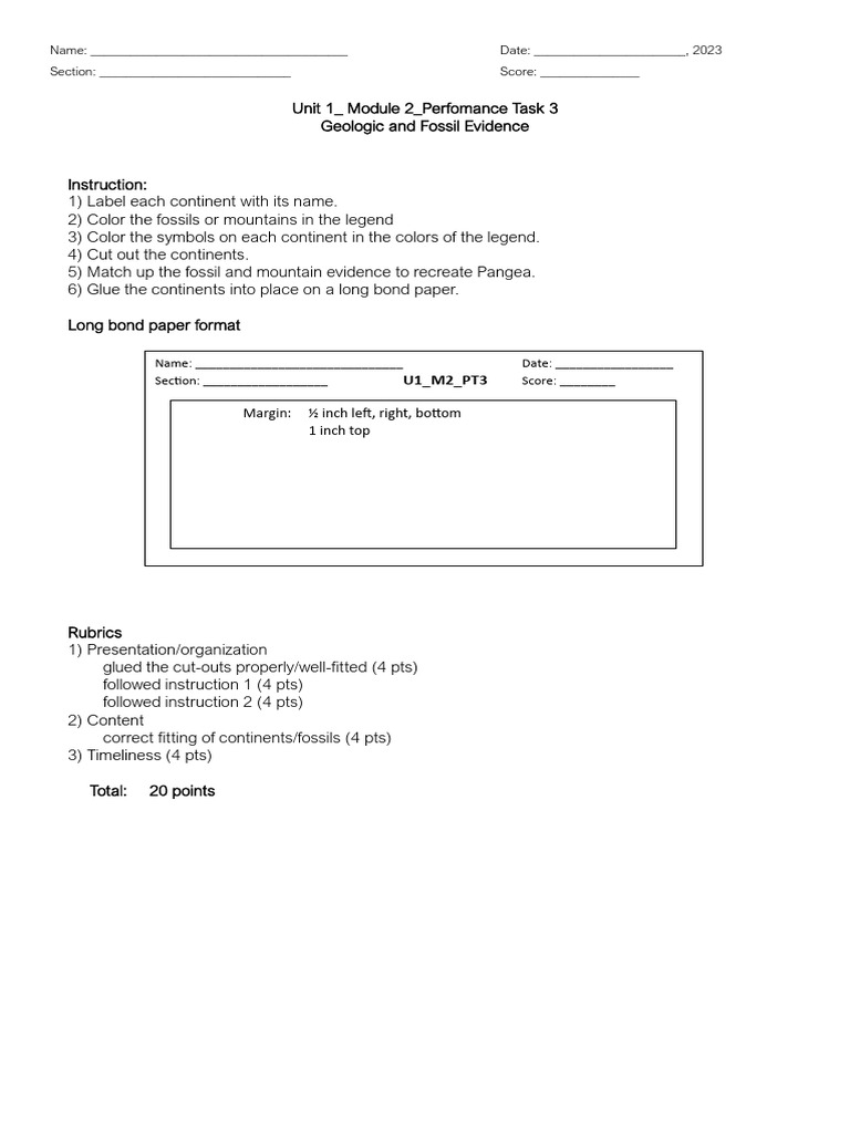 U1 M2 PT 3 Geologic and Fossil Evidence PDF