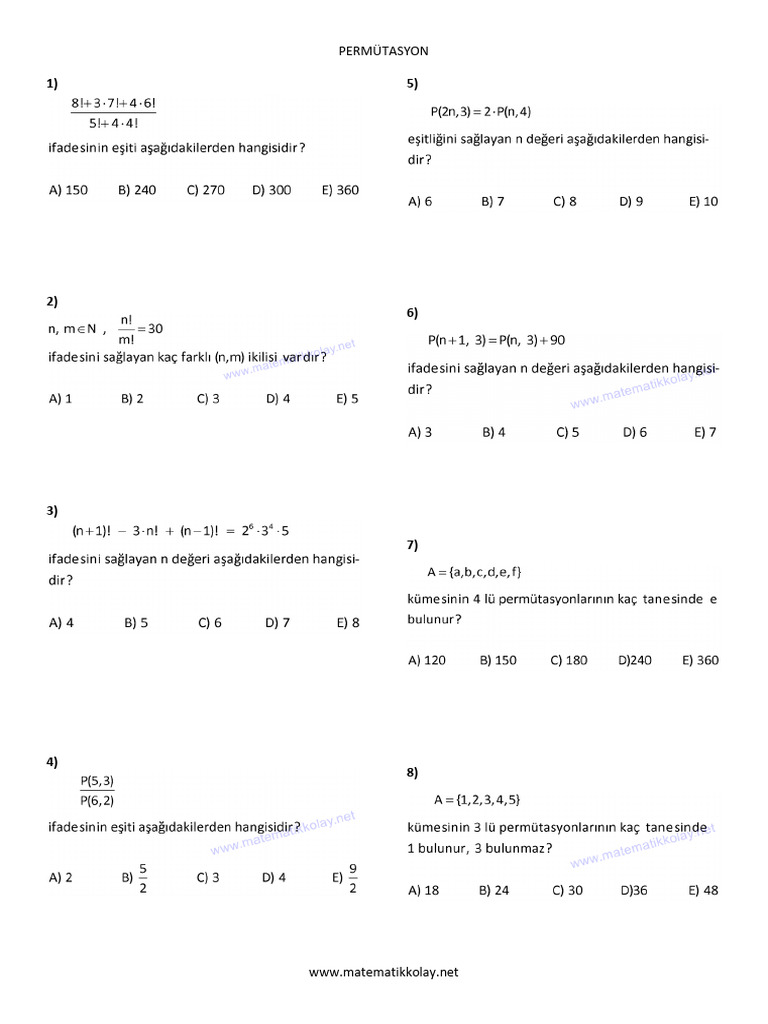 Permütasyon Test | PDF
