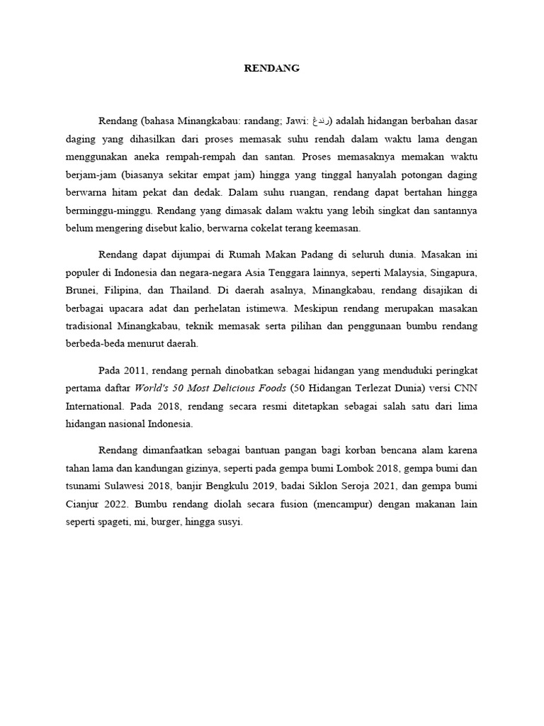 RENDANG | PDF | Kesehatan Holistik