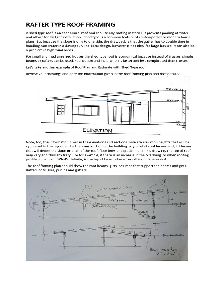 Shed Type Roof and Estimate | PDF | Roof | Architectural Elements