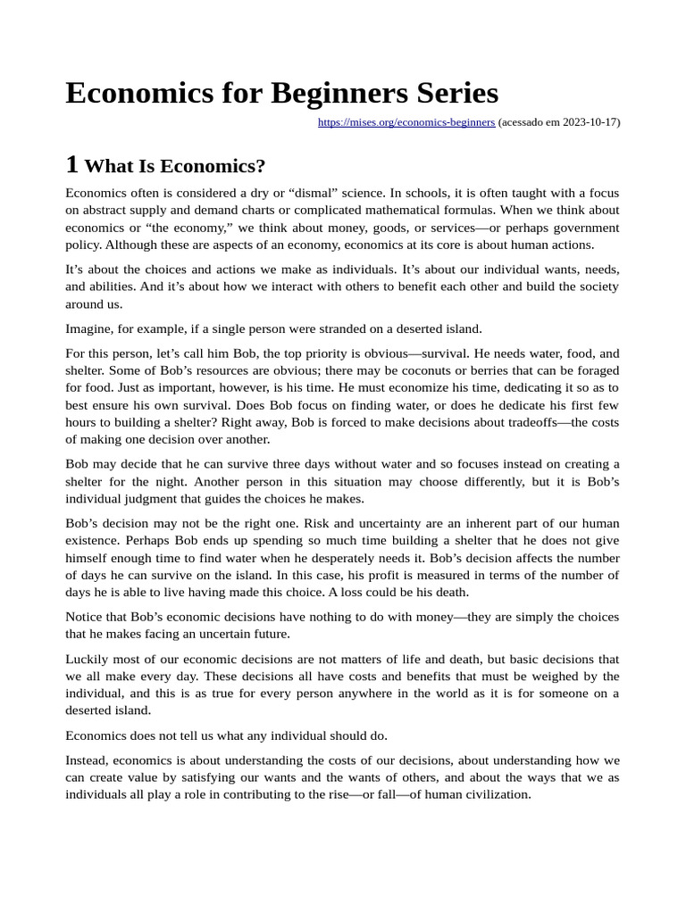 Basic Economics Books For Beginners