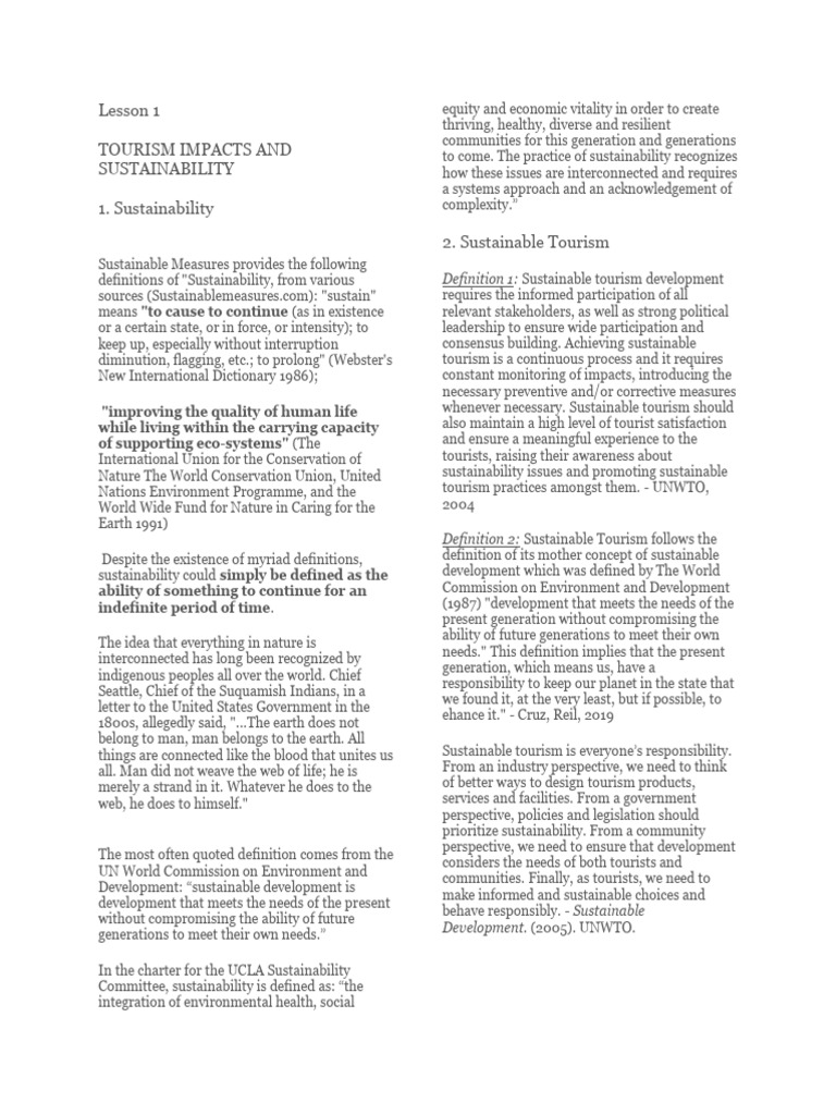 Sustainable Tourism and Its Principles | PDF | Sustainability | Tourism