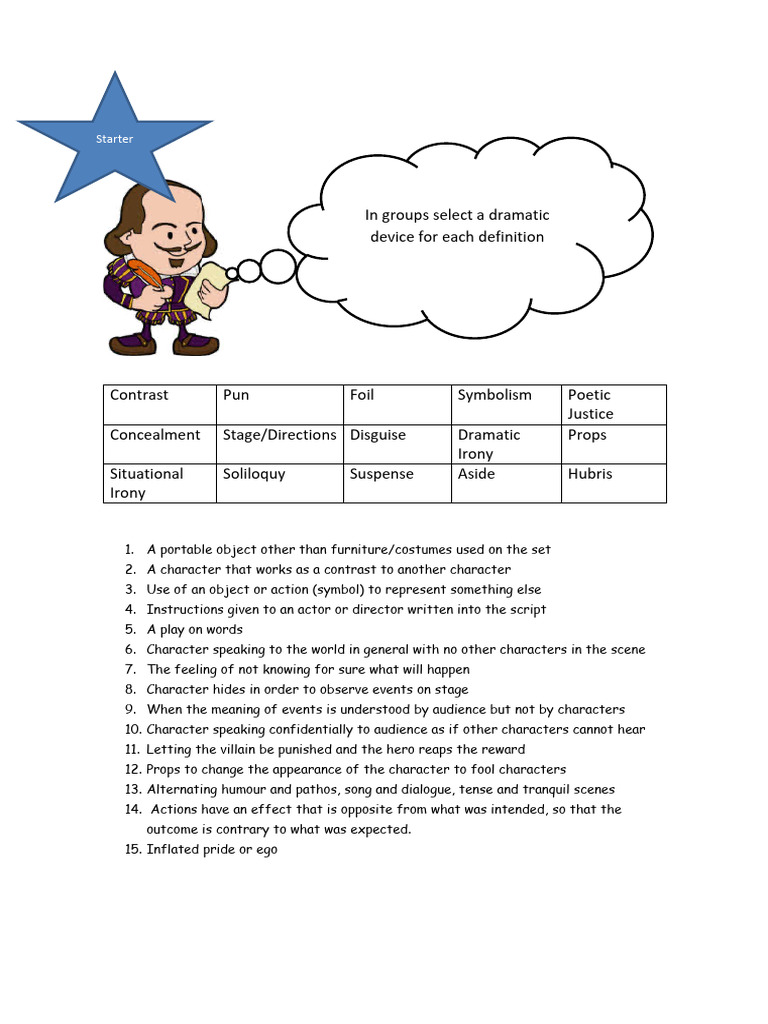 Dramatic Devices (Matching) PDF