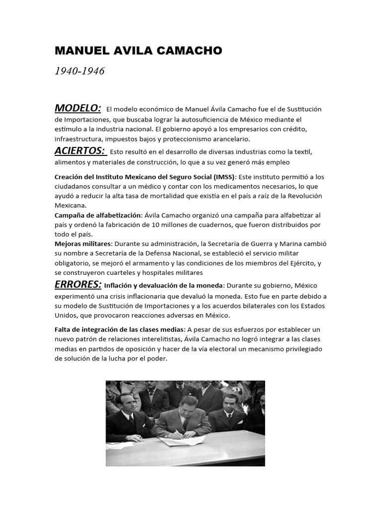Aciertos y Errores de Ávila Camacho y Echeverría | PDF | México | Inflación