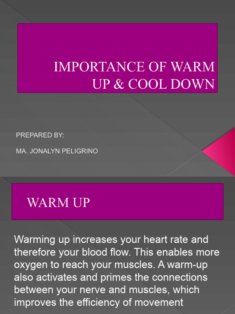 Importance of Warm Up Cool Down 1 PDF Heart Human Anatomy