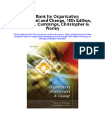 Test Bank For Organization Development and Change 10th Edition Thomas G Cummings Christopher G Worley