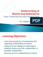 Underwriting of Shares and Debentures