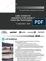 LOI Acquisition of Assets in Future Sea Tech 070916