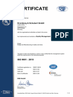 Certificate DQS ISO9001 2015 Quality Management en