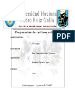 Virologia: Practica 09 - Preparación de Cultivos Celulares