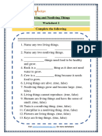 Grade 1 Living and Nonliving Things Science Printable Worksheet 2