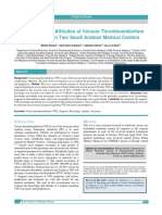 Knowledge and Attitudes of Venous Thromboembolism For Surgeons in Two Saudi Arabian Medical Center1