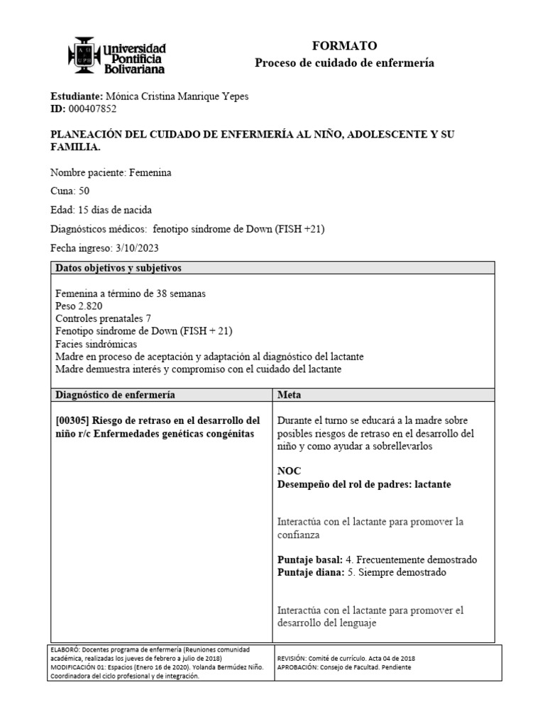 PCE 1 Neonatos HGM | PDF | Síndrome de Down | Amamantamiento
