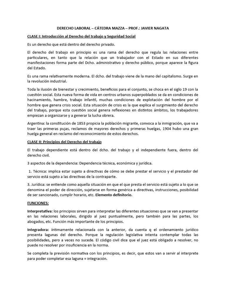 Introducción al Derecho Laboral en Argentina | PDF | Derecho laboral ...