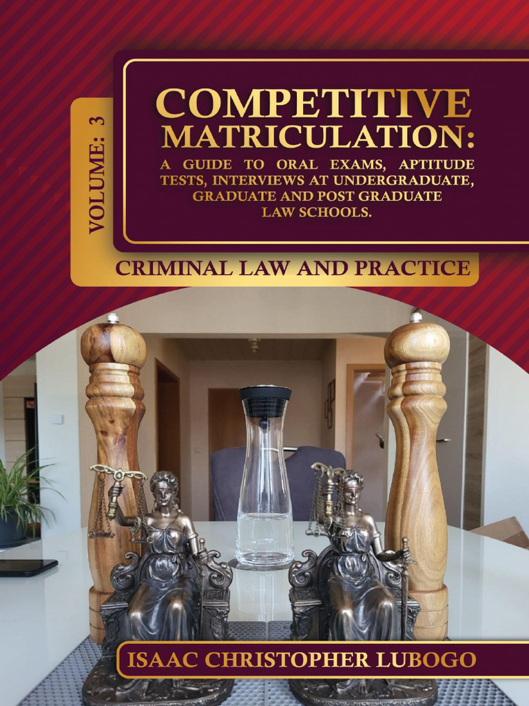Matriculation Exam Guide For Criminal Procedure in Uganda by Lubogo ...
