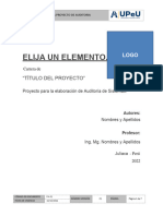 Formato para Proyecto de Auditoria