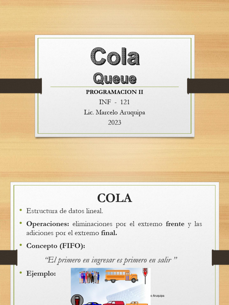 Estructura y Operaciones de Colas en Programación | PDF | Programación ...