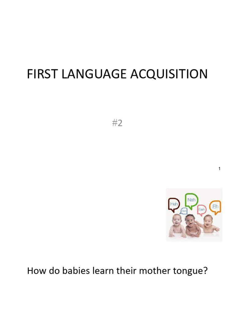 Understanding First Language Acquisition | PDF | Syllable | Language ...
