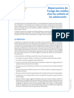 Répercussions de L'usage Des Médias Chez Les Enfants Et Les Adolescents