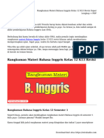 Rangkuman Materi Bahasa Inggris Kelas 12 K13 Revisi Super Lengkap + PDF