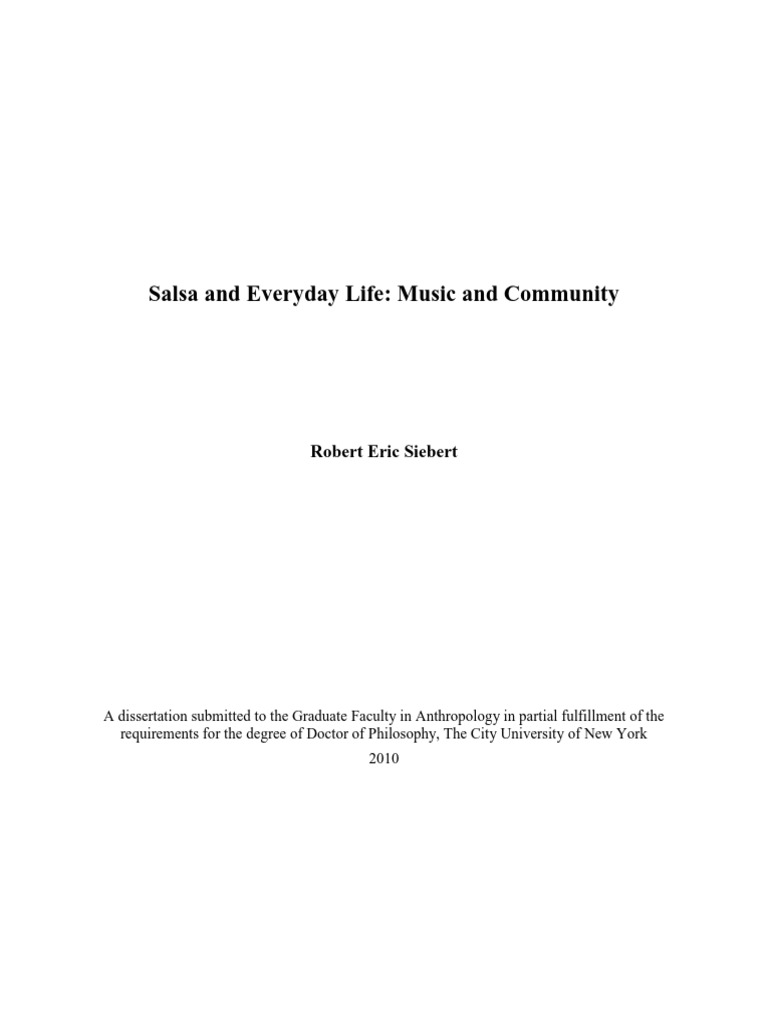 Salsa and Everyday Life Music and Community | PDF | Jazz | Teachers
