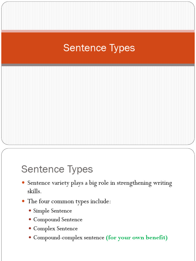 Sentence patterns and types pdf sentence linguistics subject