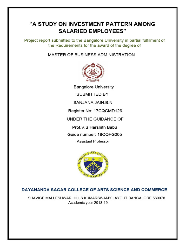Investment Patterns of Salaried Employees | PDF | Investing | Investor