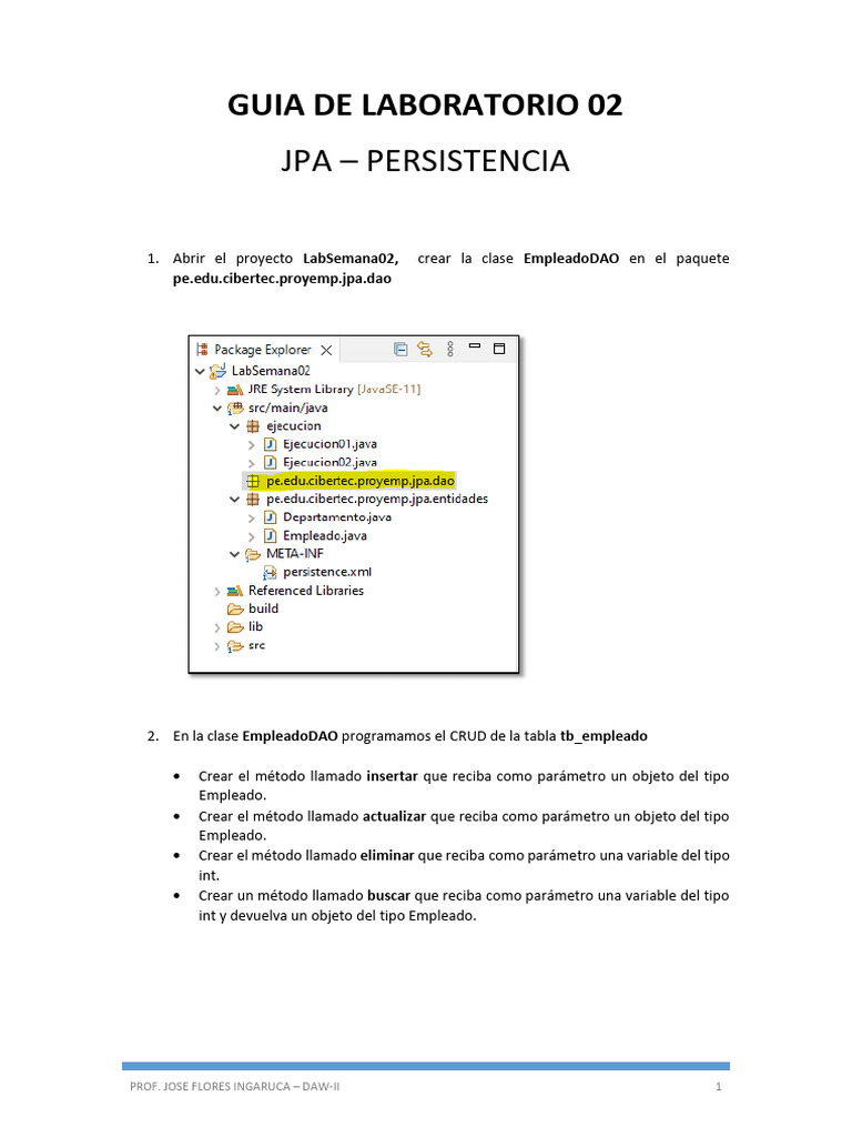 CRUD JPA para Empleado en Java | PDF | Programación de computadoras ...