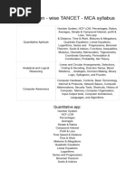 TANCET - MCA Syllabus