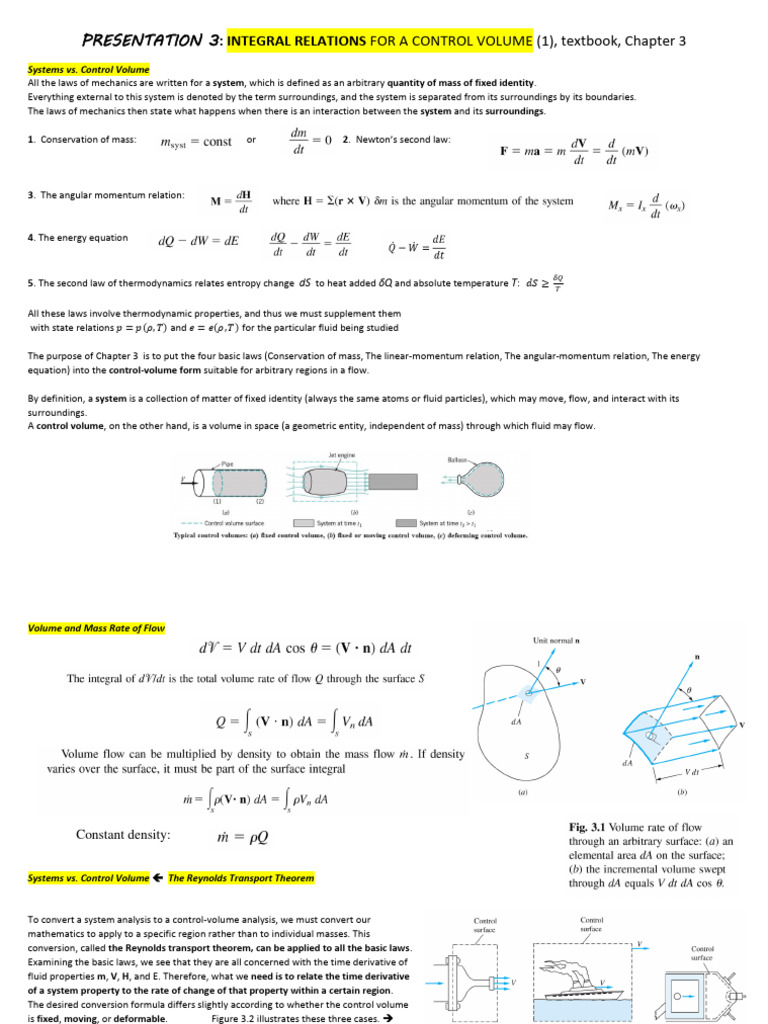 Presentation 3 PDF Continuum Mechanics Fluid Dynamics