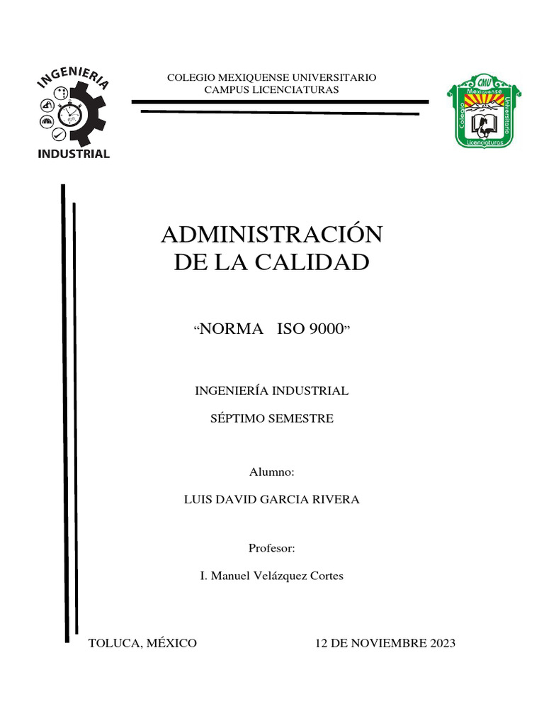 ISO 9000: Gestión de Calidad Efectiva | PDF | Iso 9000 | Calidad ...