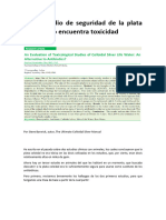 Otro Estudio de Seguridad de La Plata Coloidal No Encuentra Toxicidad