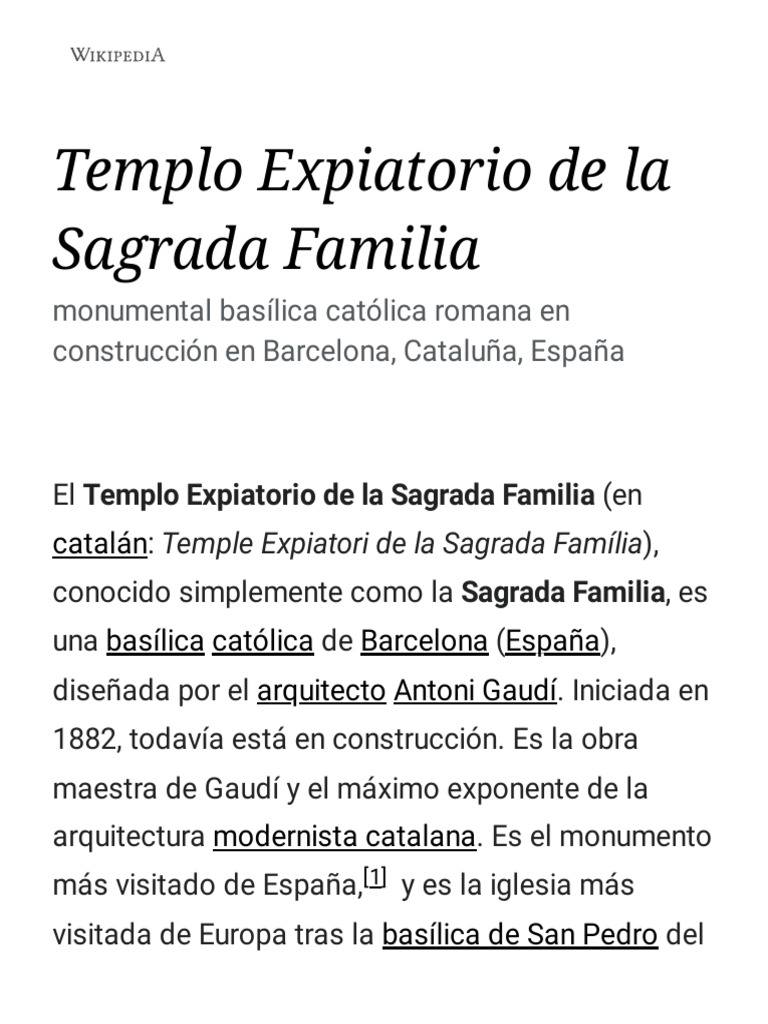 Image Result For Templo Expiatorio De La Sagrada Familia Wikipedia La Enciclopedia
