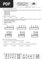 Evaluacion Acumulativa Matematicas Grado Tercero