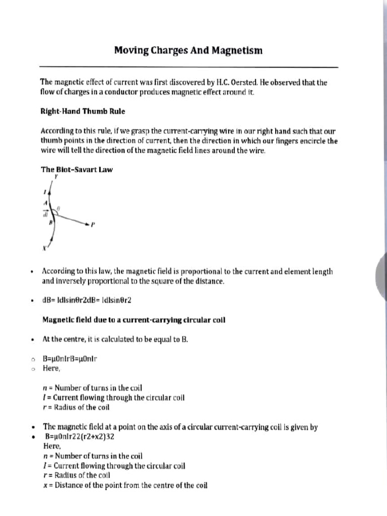 Magnetic Effects of Current Explained | PDF | Magnetic Field | Torque