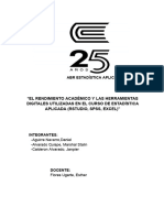 El Rendimiento Académico Y Las Herramientas Digitales Utilizadas en El Curso de Estadística Aplicada (Rstudio, SPSS, Excel) "