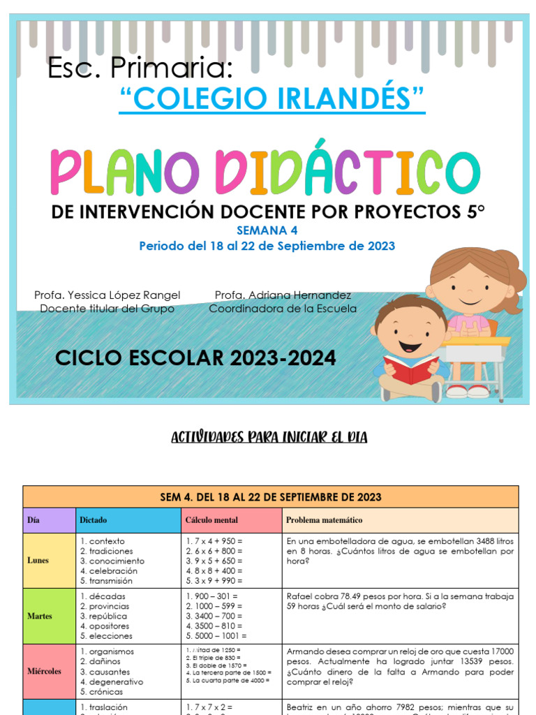 Proyectos de Aula para 5° Grado | PDF | Evaluación | Reproducción