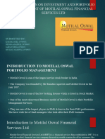 Presentation On Motilal Oswal