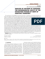 Analysis of Methods of Managing The Environmental Safety of The Navigation Passage of Ships of Maritime Transport