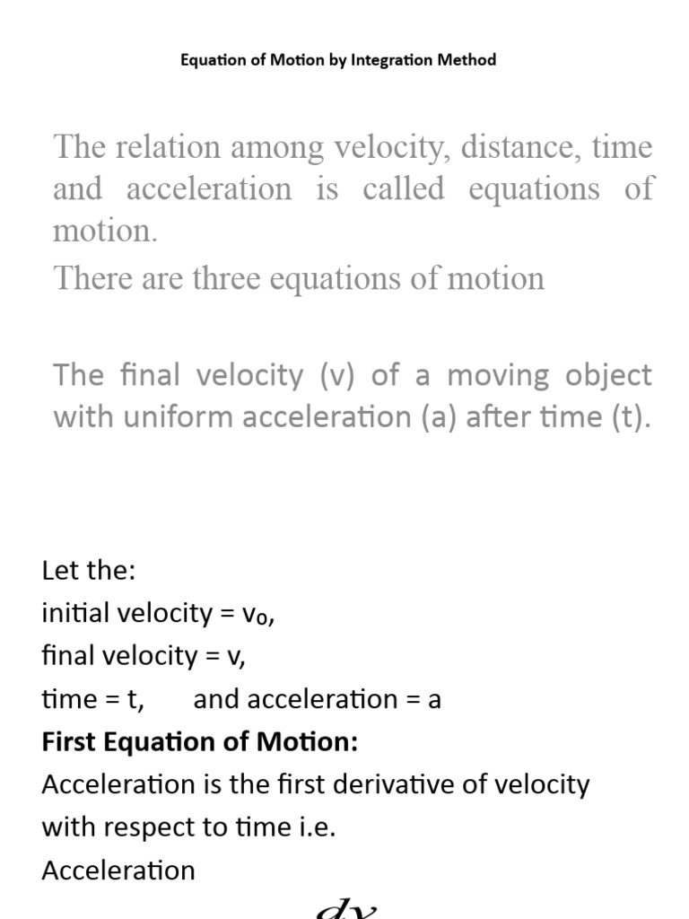 Phy 101 - Equation of Motion | PDF