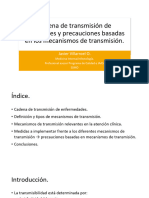 Cadena de Transmisión de Infecciones y Precauciones Basadas en Mecanismos de Transmisión