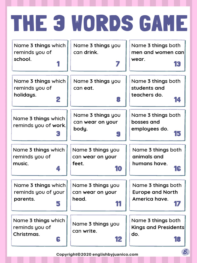 The 3 Words Game | PDF