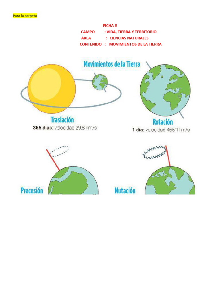 Movimientos de la Tierra para Niños | PDF